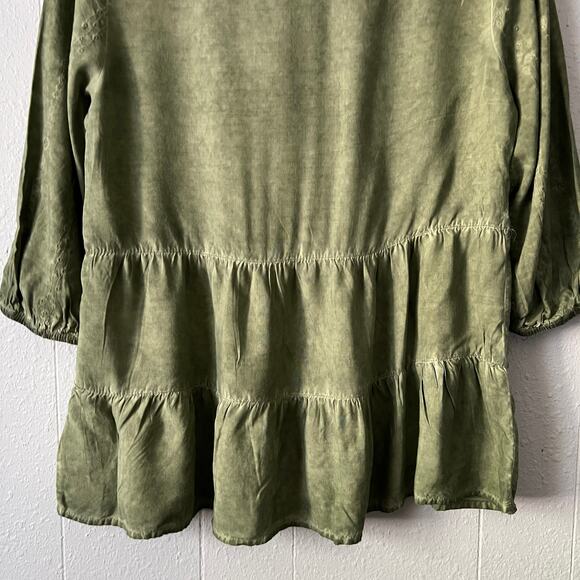 Como Vintage Babydoll Top Womens Small Sun Washed Embroidered Forest Fairy Boho - Picture 9 of 13